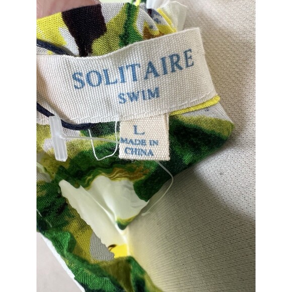 Lemon Drawstring Bathing Suit Coverup Dress Solitaire Swim Women’s L Cruise New - Picture 7 of 11
